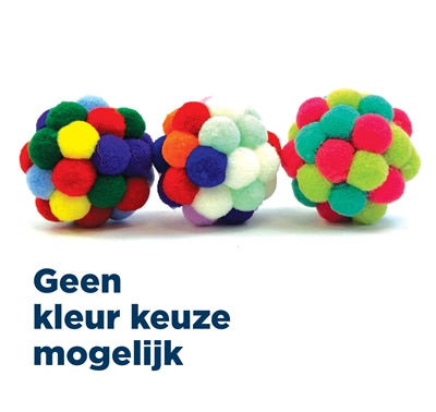 Happy Pet Tabby Patch Pom Pom Bal Assorti 4,5X4,5X4,5 Cm