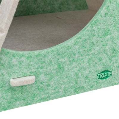 Trixie Kattenmand Speelbox Lucy Driehoekig Vilt Zand / Groen 46X38X50 Cm