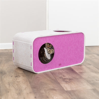 Trixie Speelbox Merle Vierkant Vilt Zand / Roze 58X27X29 Cm
