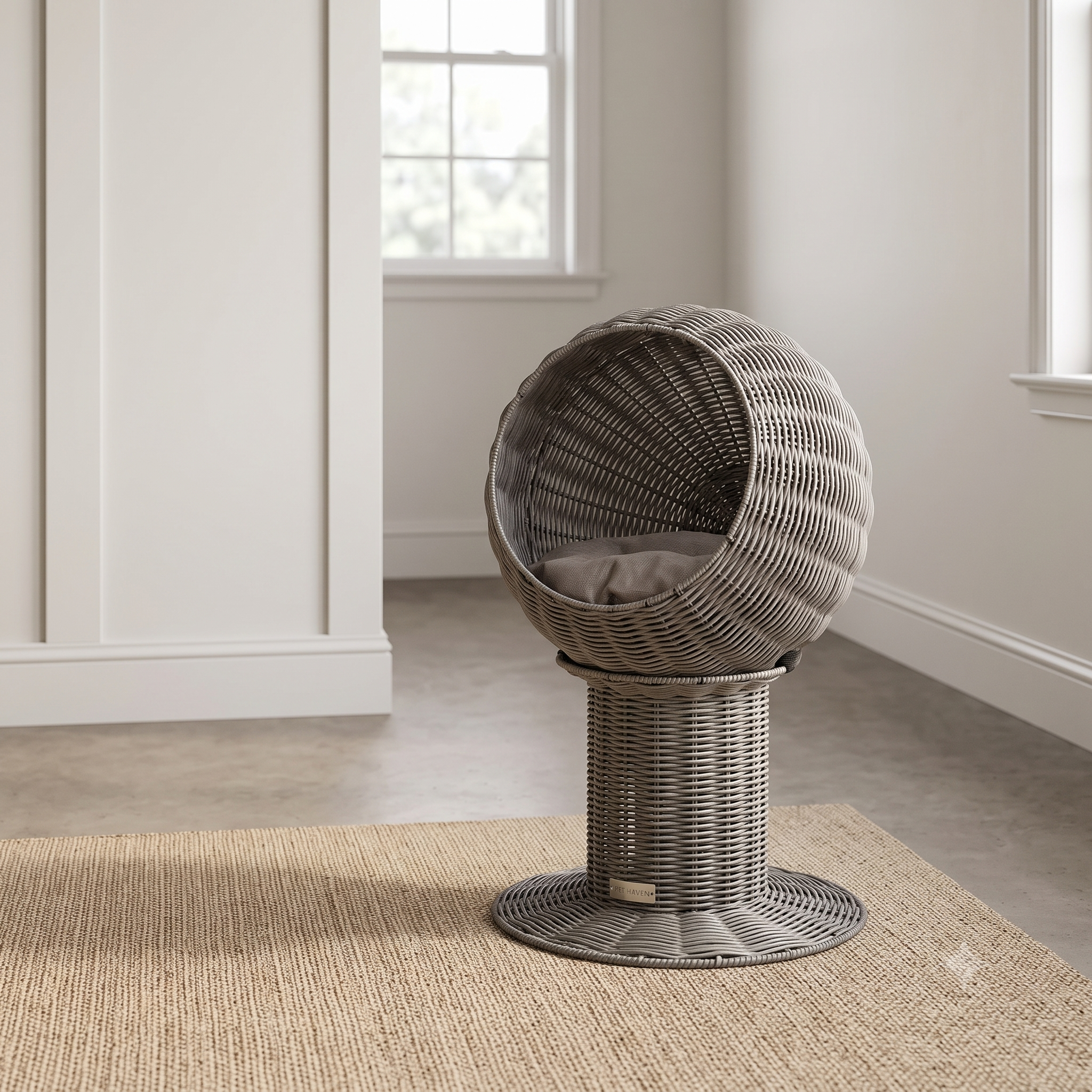 Trixie Kattenmand Amalia Rond Polyrattan Grijs