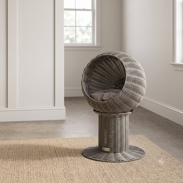 Trixie Kattenmand Amalia Rond Polyrattan Grijs