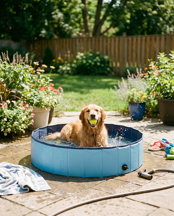 Easypets Hondenzwembad 120x30 cm met hond