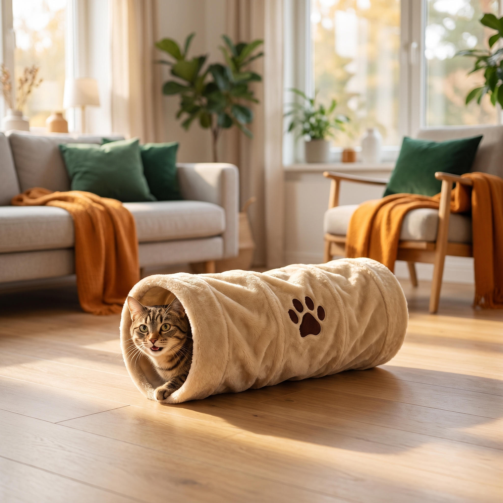 Trixie Kattentunnel pluche - PetGadgets sfeerfoto