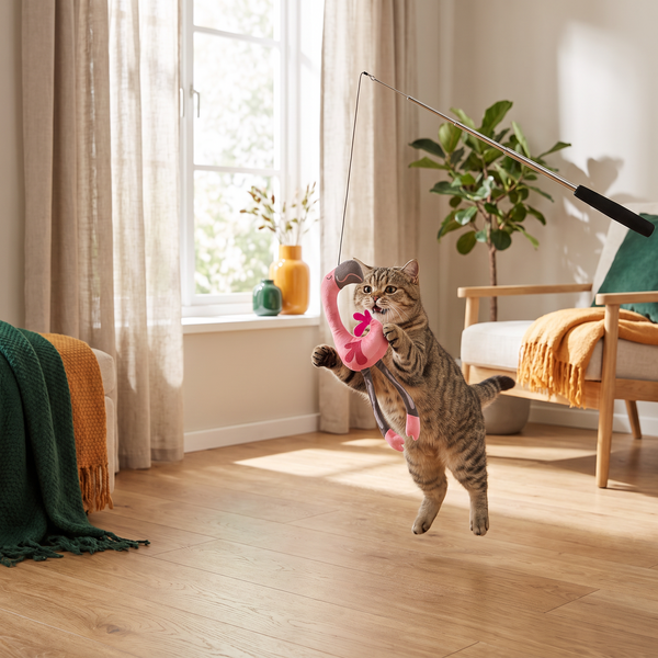 Trixie Kattenhengel telescopisch flamingo - PetGadgets sfeerfoto