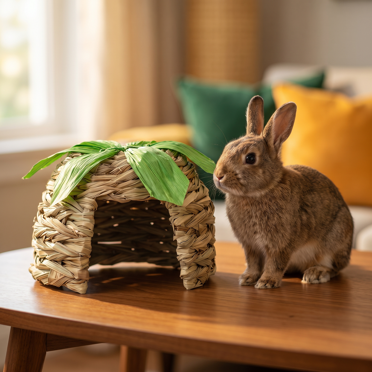 Trixie Huis gras met maisbladeren - PetGadgets sfeerfoto